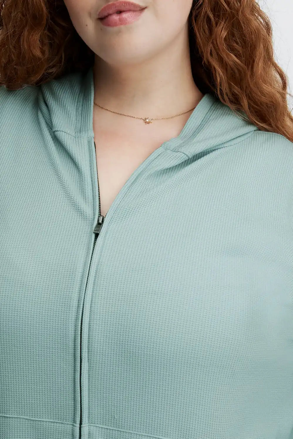 Zip-Up Waffle Hoodie
