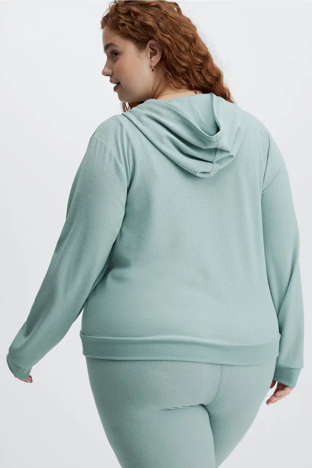 Zip-Up Waffle Hoodie