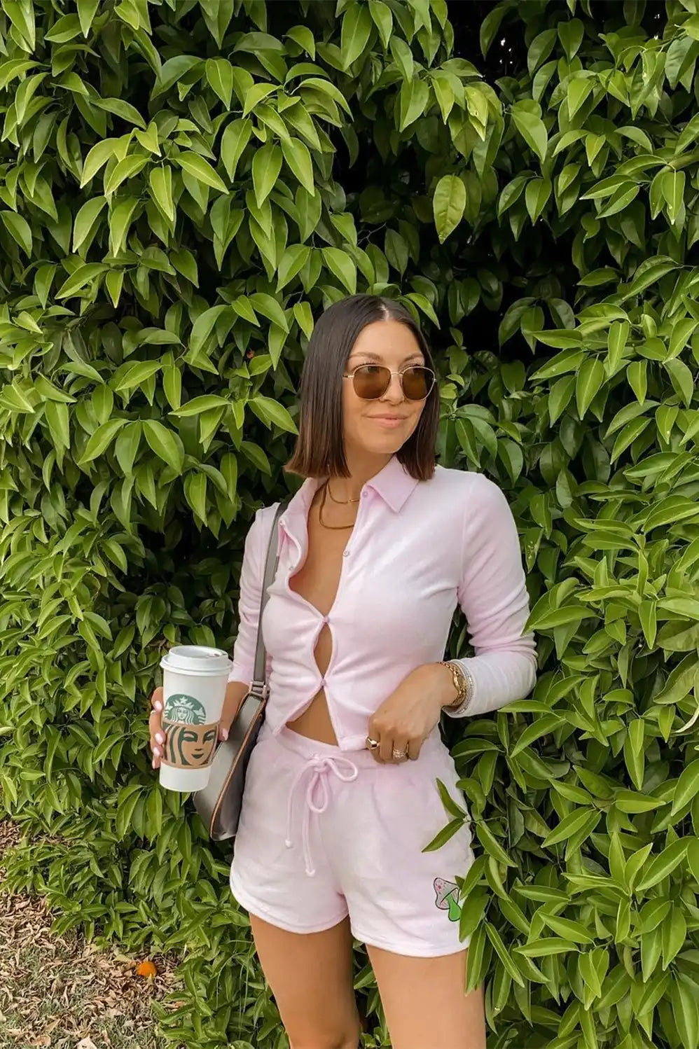 Terry Long-Sleeve Cut Out Top