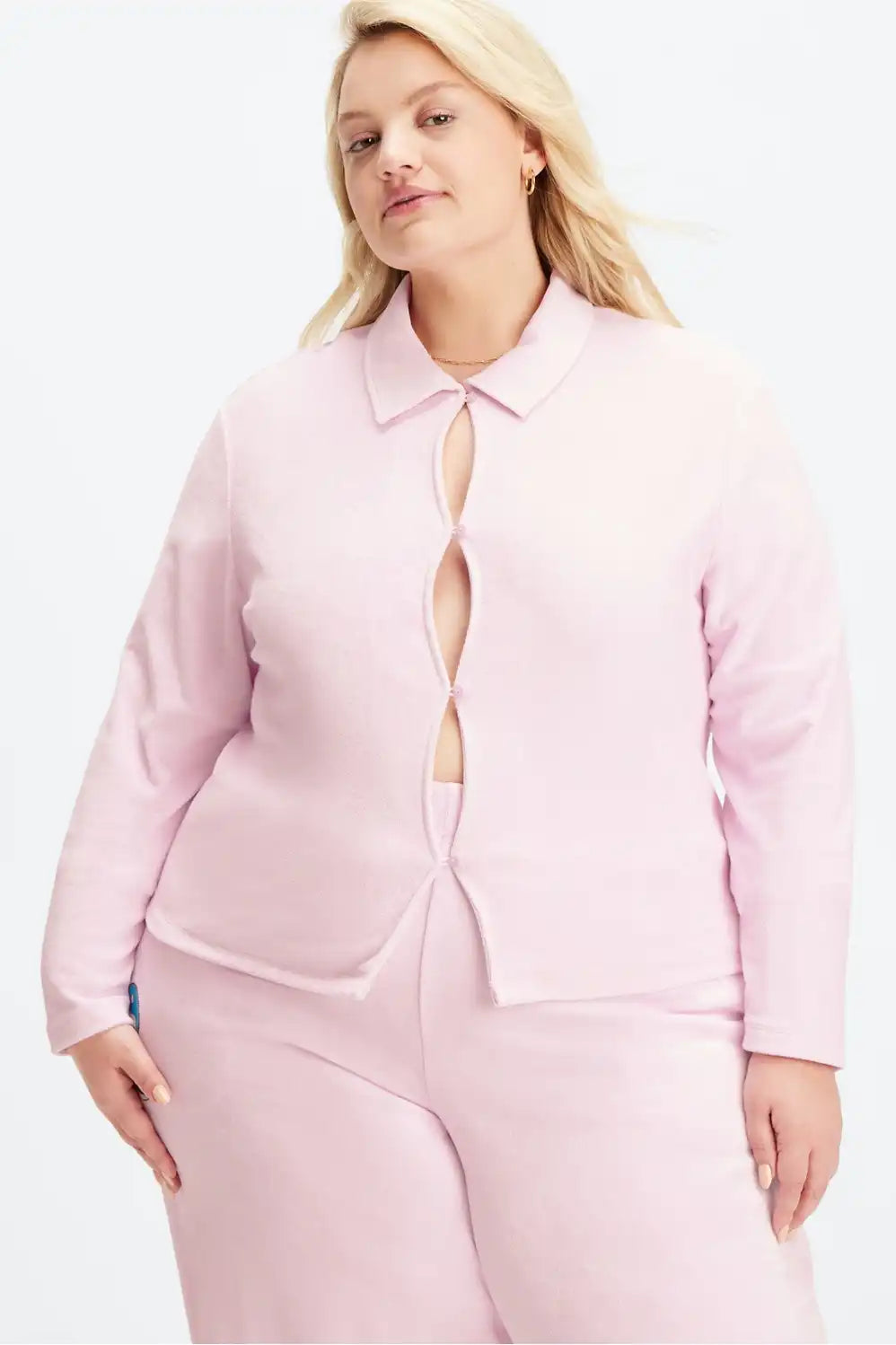Terry Long-Sleeve Cut Out Top