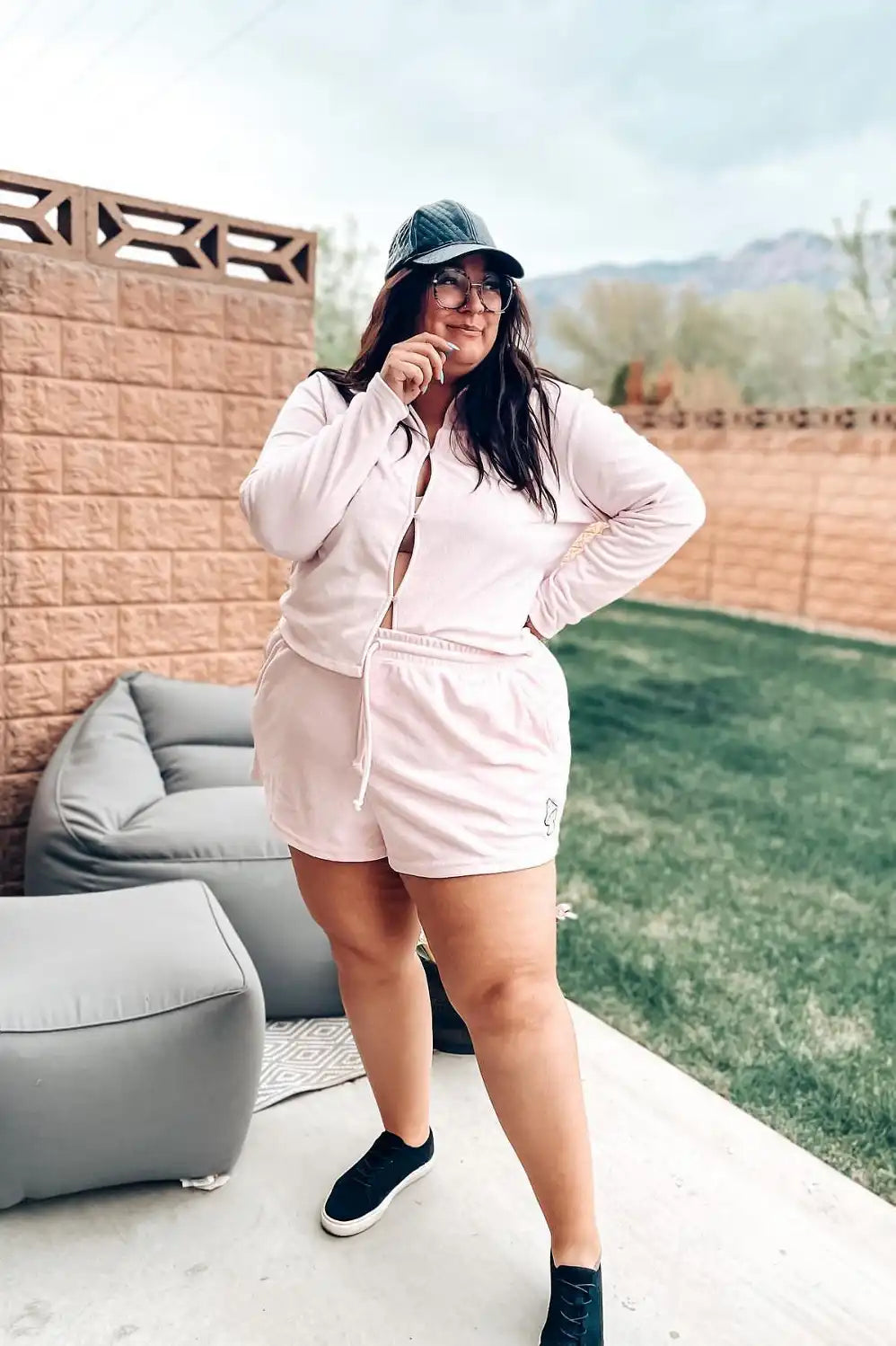 Terry Long-Sleeve Cut Out Top
