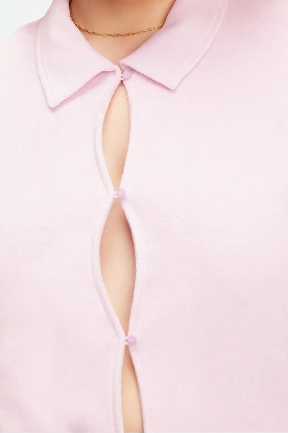 Terry Long-Sleeve Cut Out Top