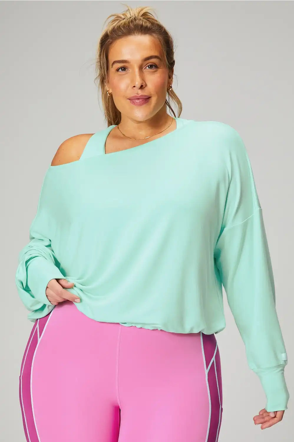 Luxe Terry Off Shoulder Pullover