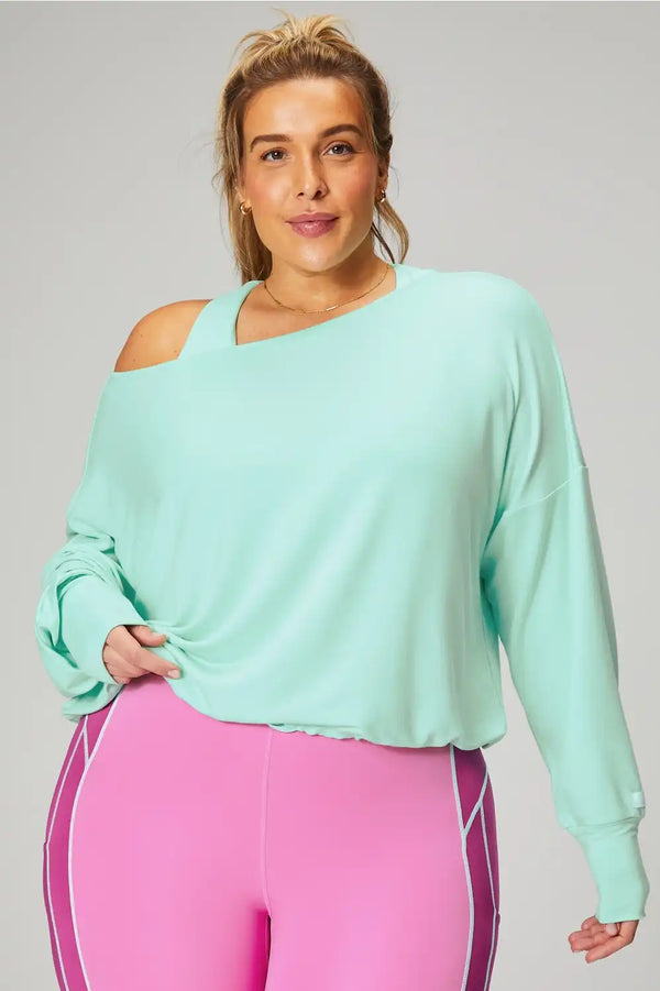 Luxe Terry Off Shoulder Pullover