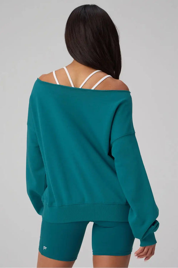 Year Round Terry Off Shoulder Sweatshirt