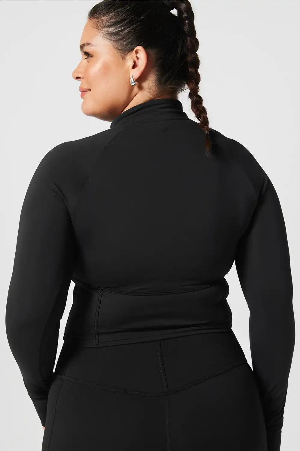 Half-Zip Long-Sleeve Crop Top