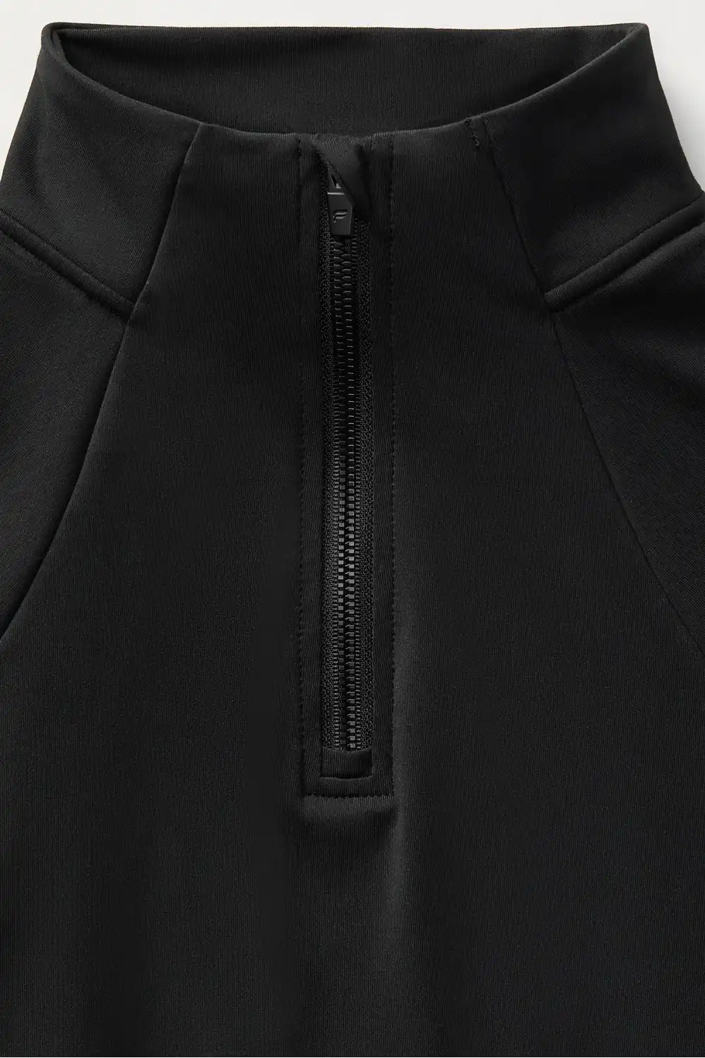 Half-Zip Long-Sleeve Crop Top