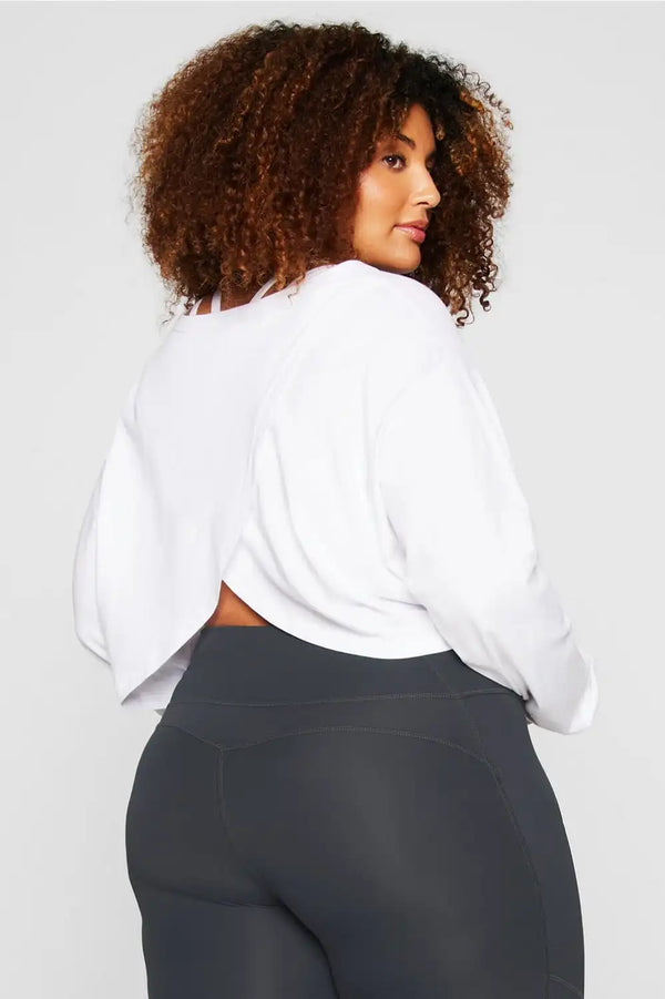 100% Cotton Cropped Boxy Long-Sleeve