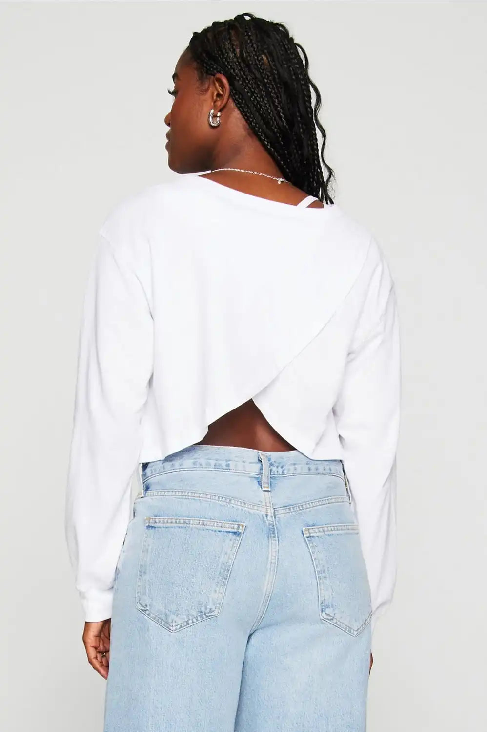 100% Cotton Cropped Boxy Long-Sleeve