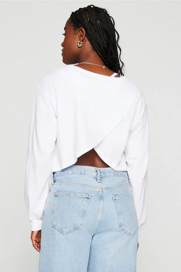 100% Cotton Cropped Boxy Long-Sleeve