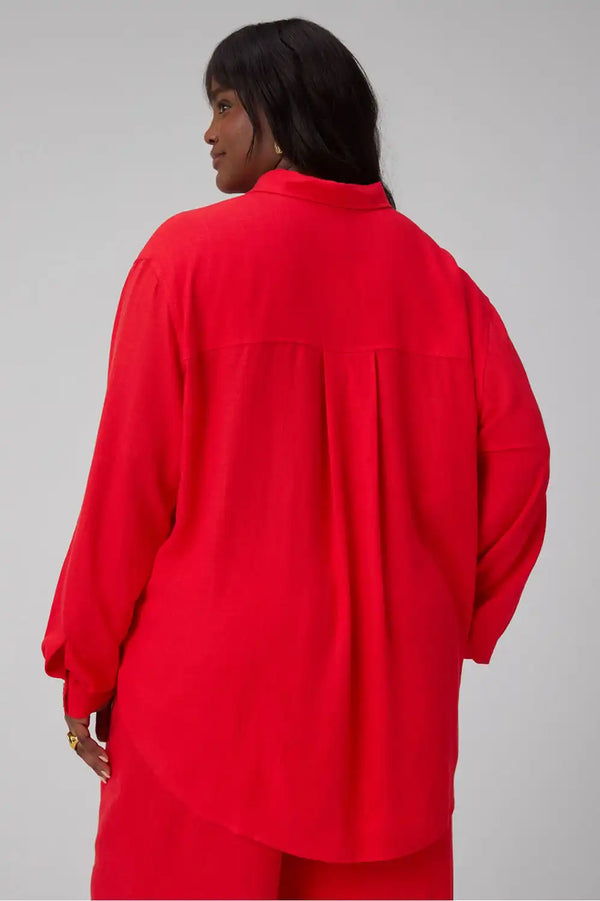 Lifestyle Linen Oversized Button-Up Shirt