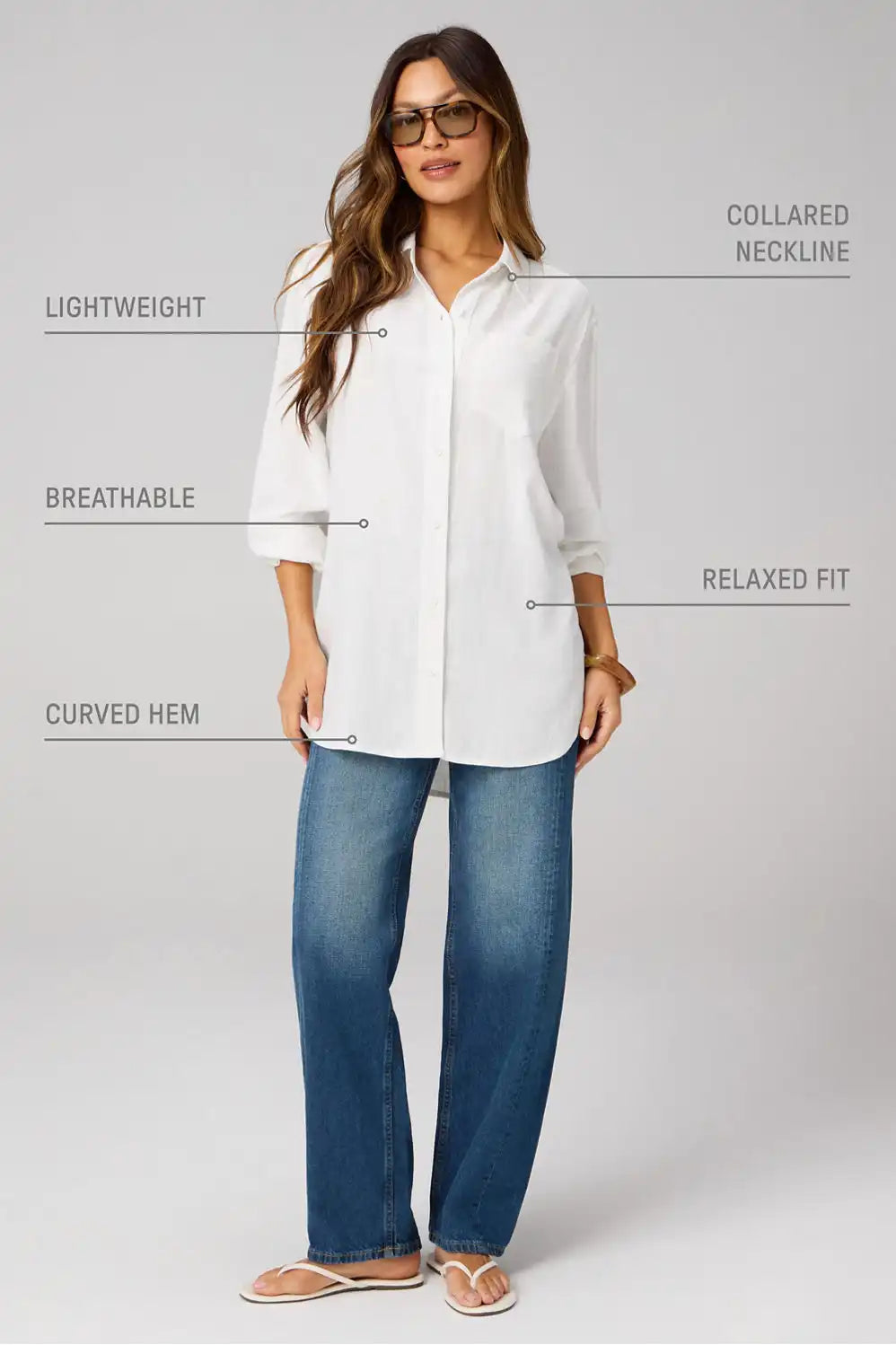 Lifestyle Linen Oversized Button-Up Shirt
