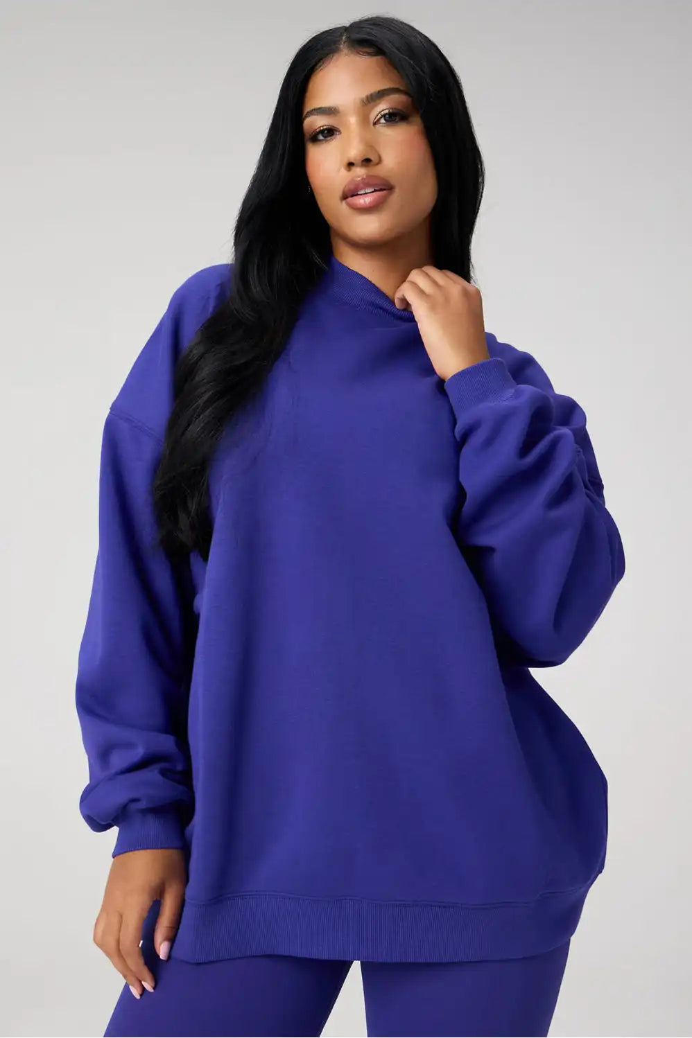 Cozy Fleece Oversized Mock Neck Sweatshirt