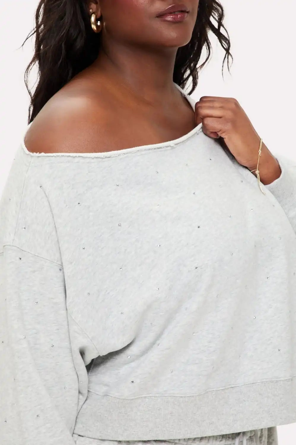 Bling Thing Off-The-Shoulder Sweatshirt