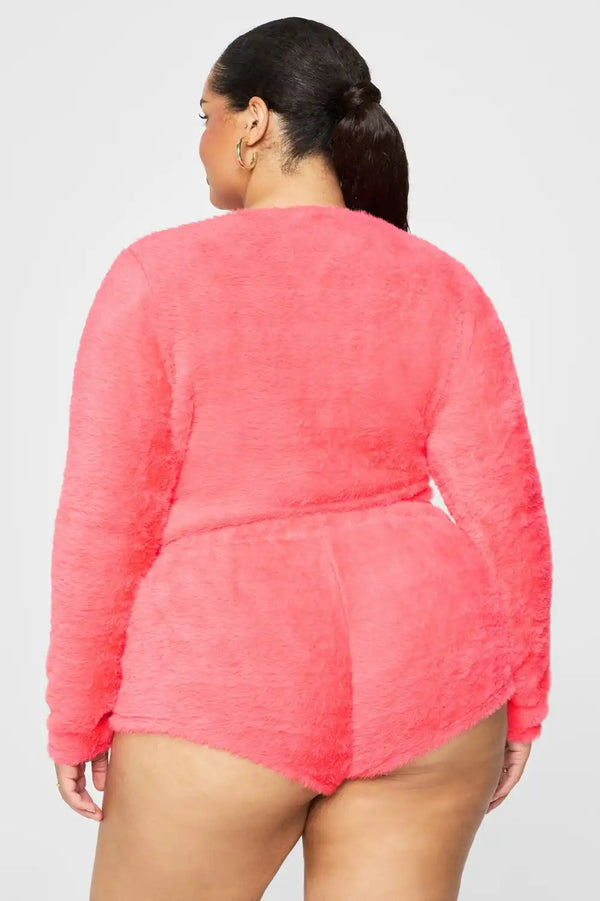 Fuzz Me Long Sleeve Cropped Top