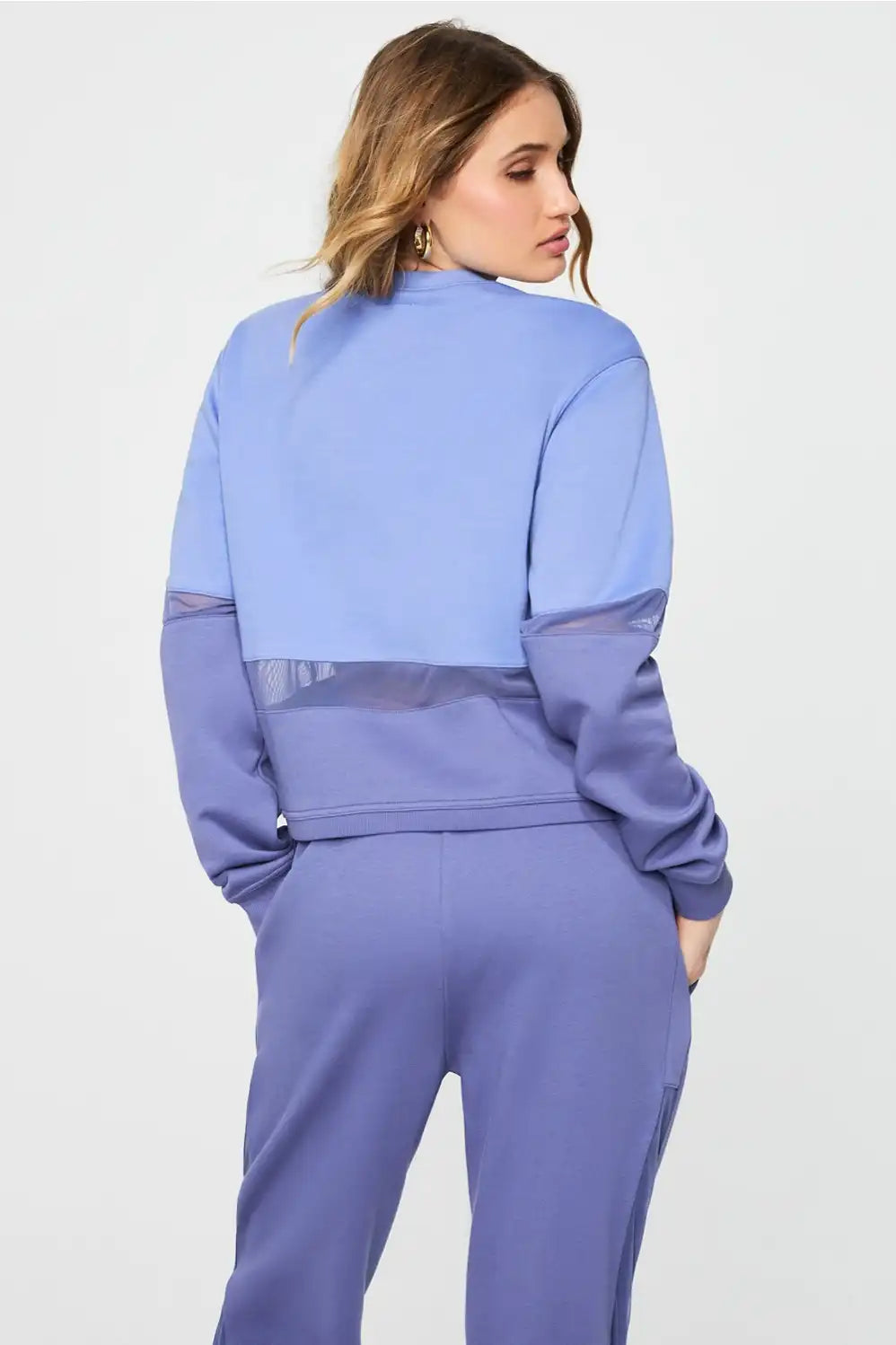 Cozy Fleece Mesh-Paneled Sweatshirt Secondary image
