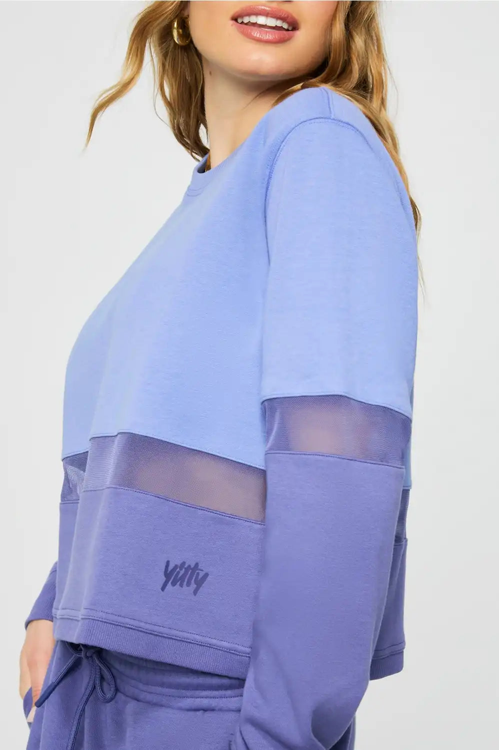 Cozy Fleece Mesh-Paneled Sweatshirt