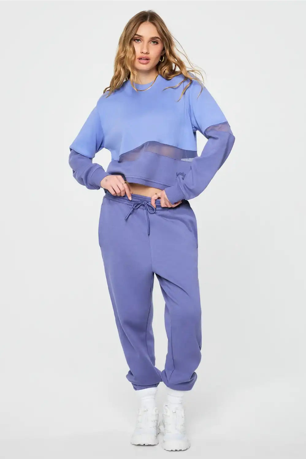 Cozy Fleece Mesh-Paneled Sweatshirt