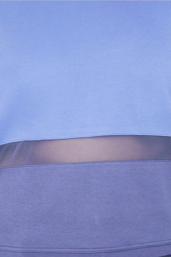 Cozy Fleece Mesh-Paneled Sweatshirt