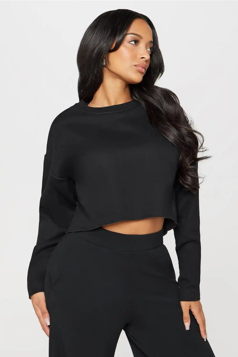 Cozy Fleece Everyday Cropped Crew Main image