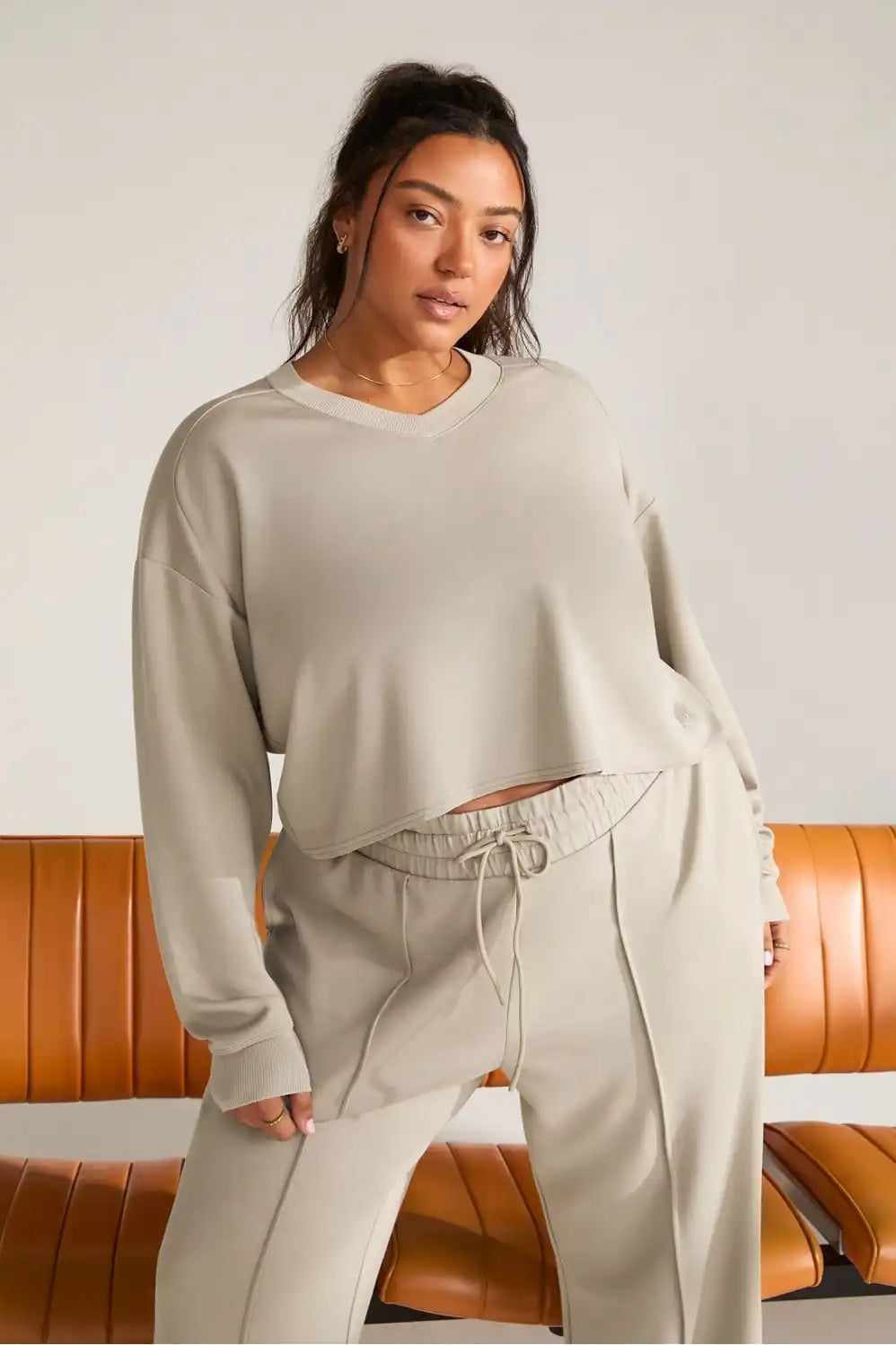 So Sleek Modal Cropped Sweatshirt Main image