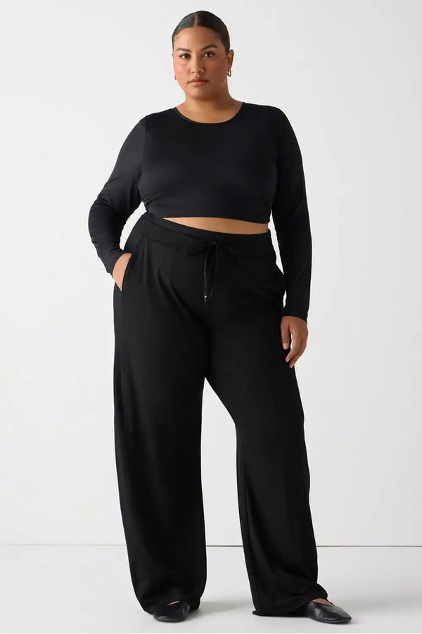 Whisper Crossover Long-Sleeve Top