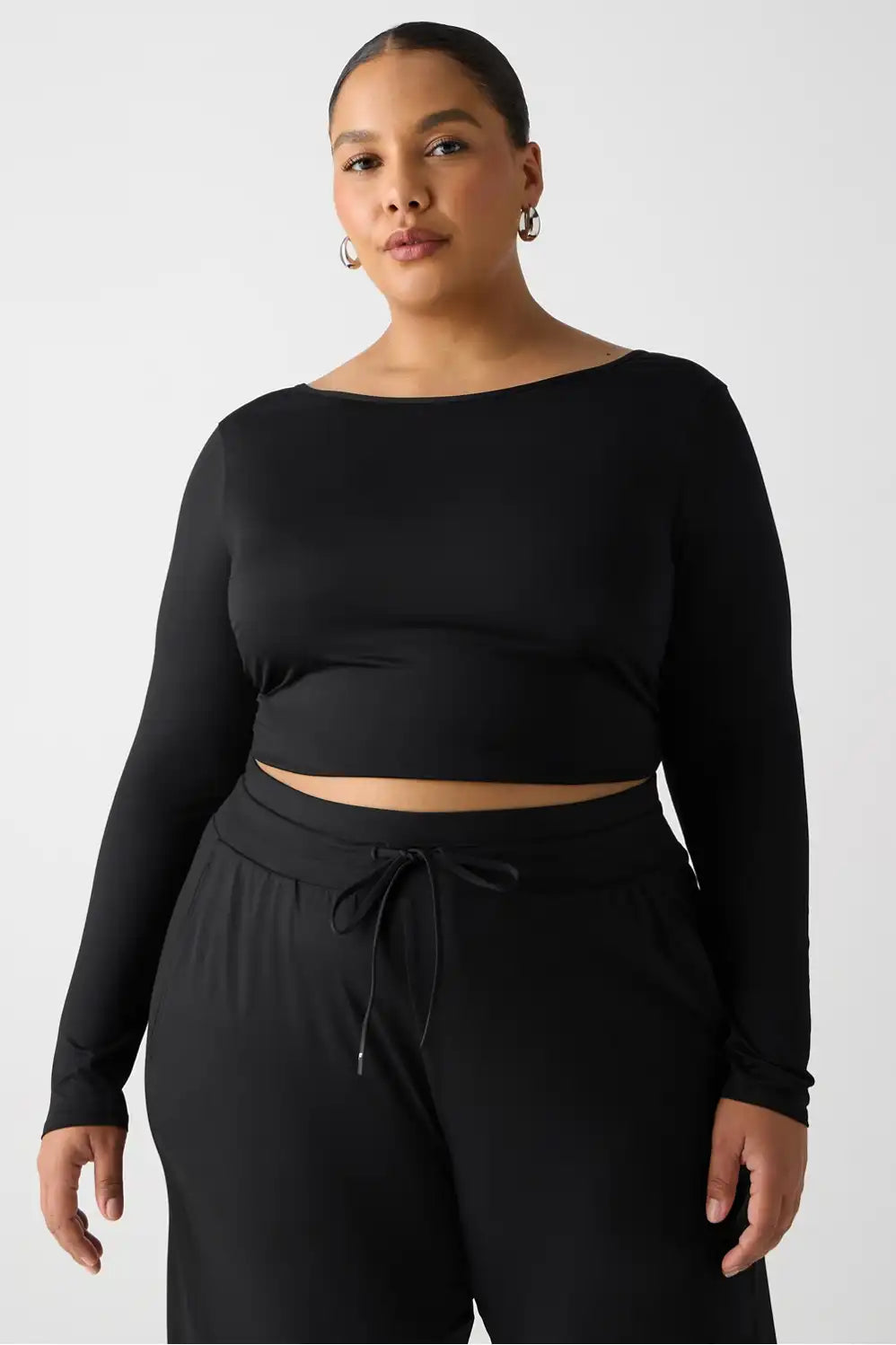 Whisper Crossover Long-Sleeve Top