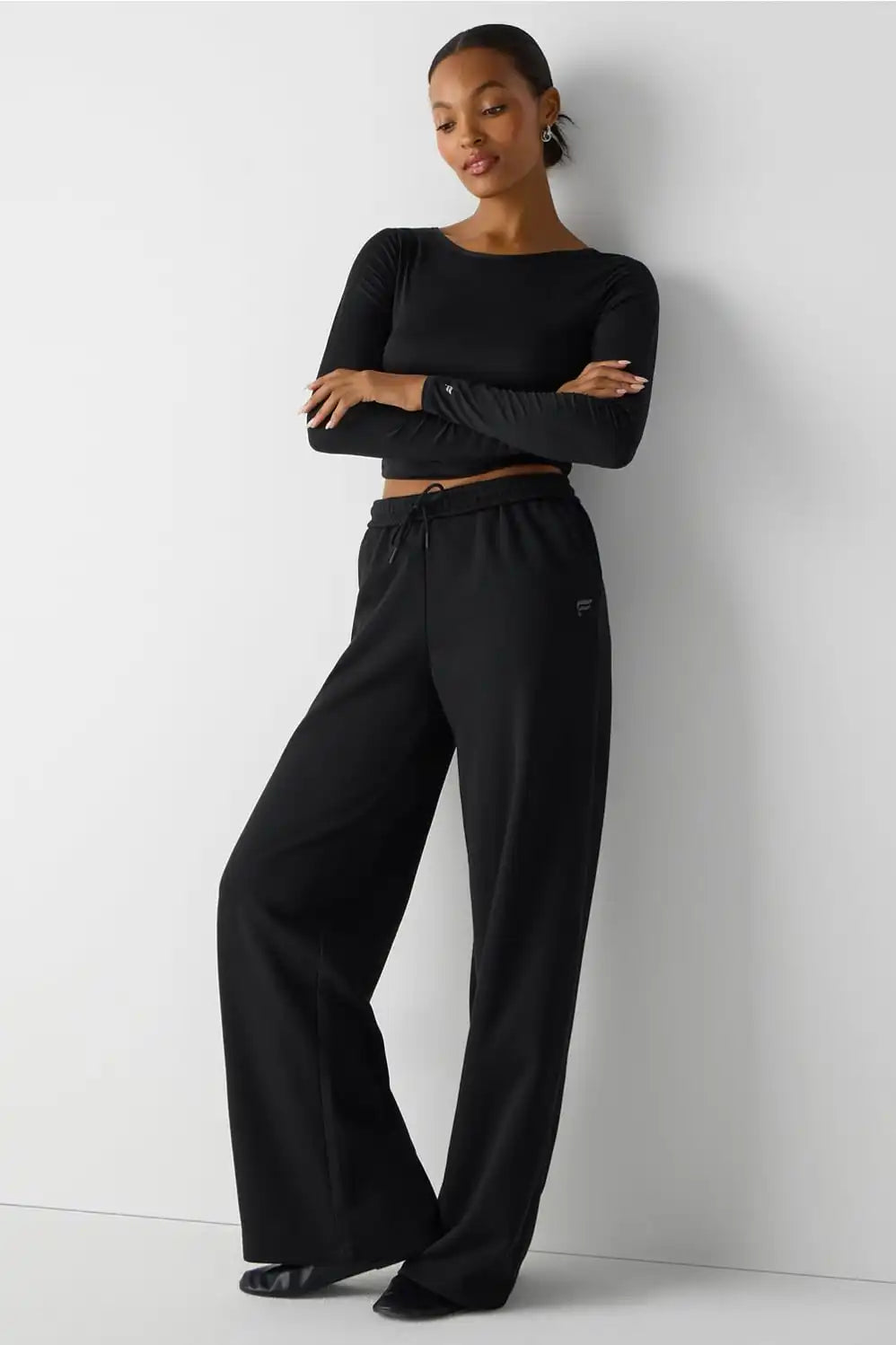 Whisper Crossover Long-Sleeve Top