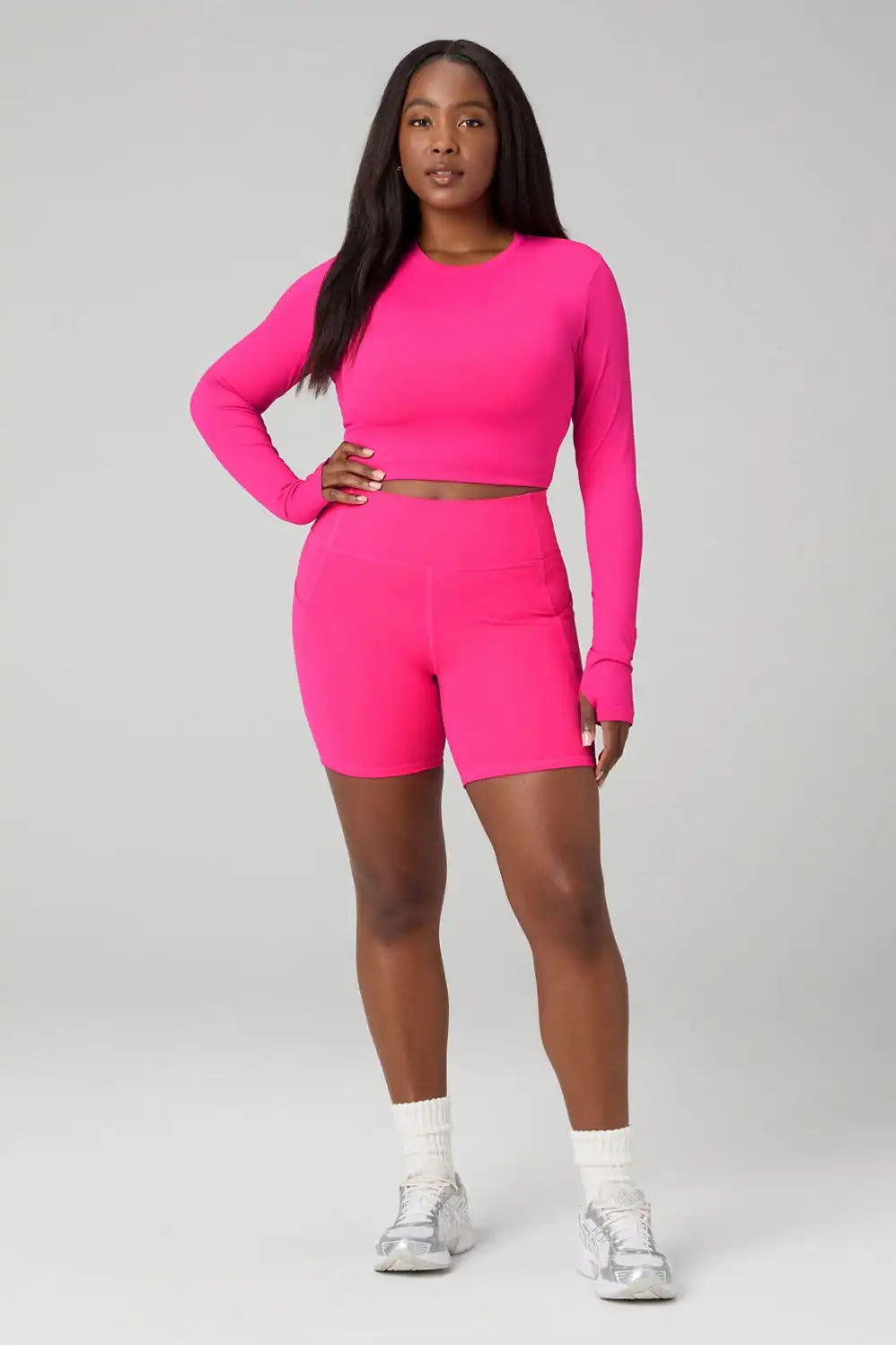 Feather Tech+ Cropped Long-Sleeve Top
