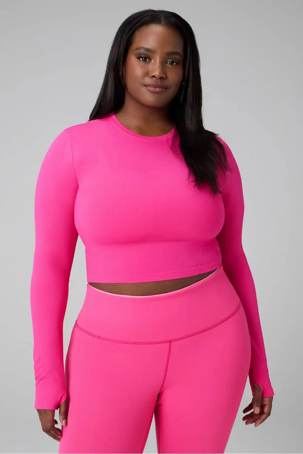 Feather Tech+ Cropped Long-Sleeve Top