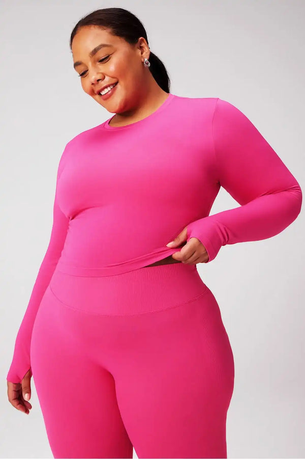 Feather Tech+ Cropped Long-Sleeve Top
