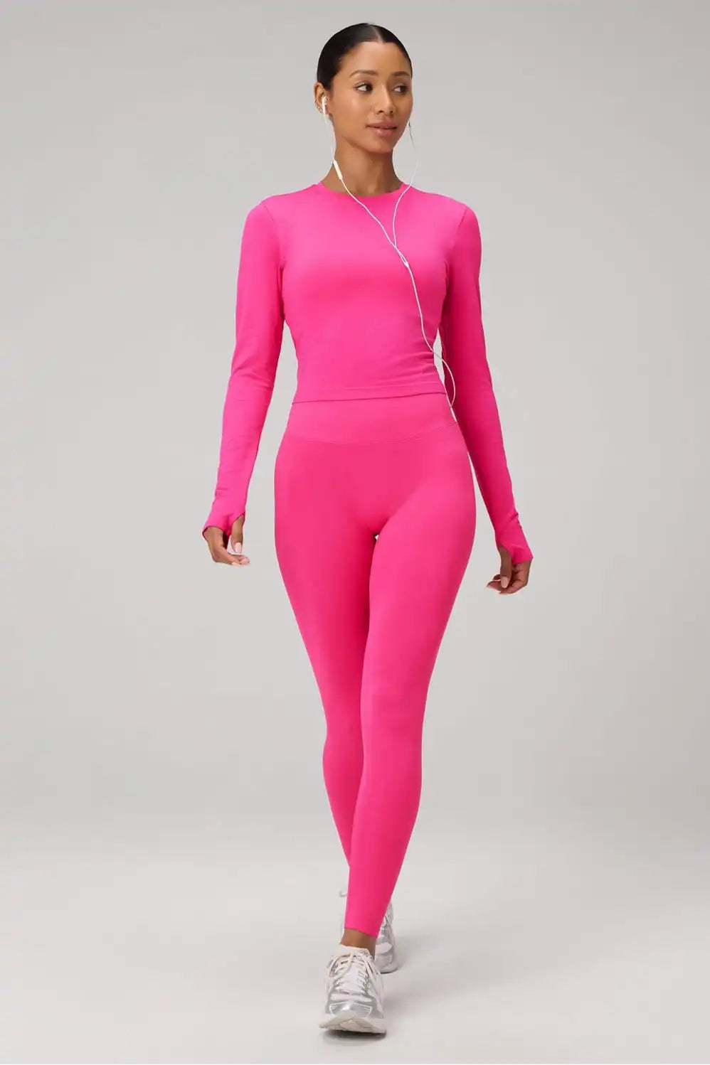 Feather Tech+ Cropped Long-Sleeve Top