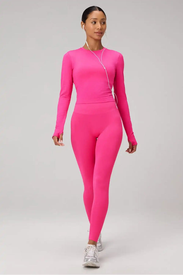 Feather Tech+ Cropped Long-Sleeve Top