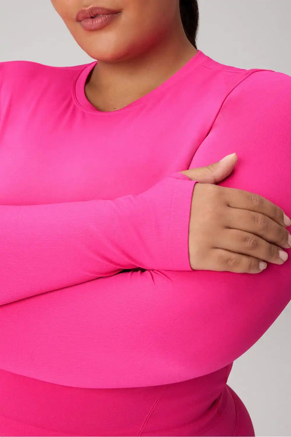 Feather Tech+ Cropped Long-Sleeve Top