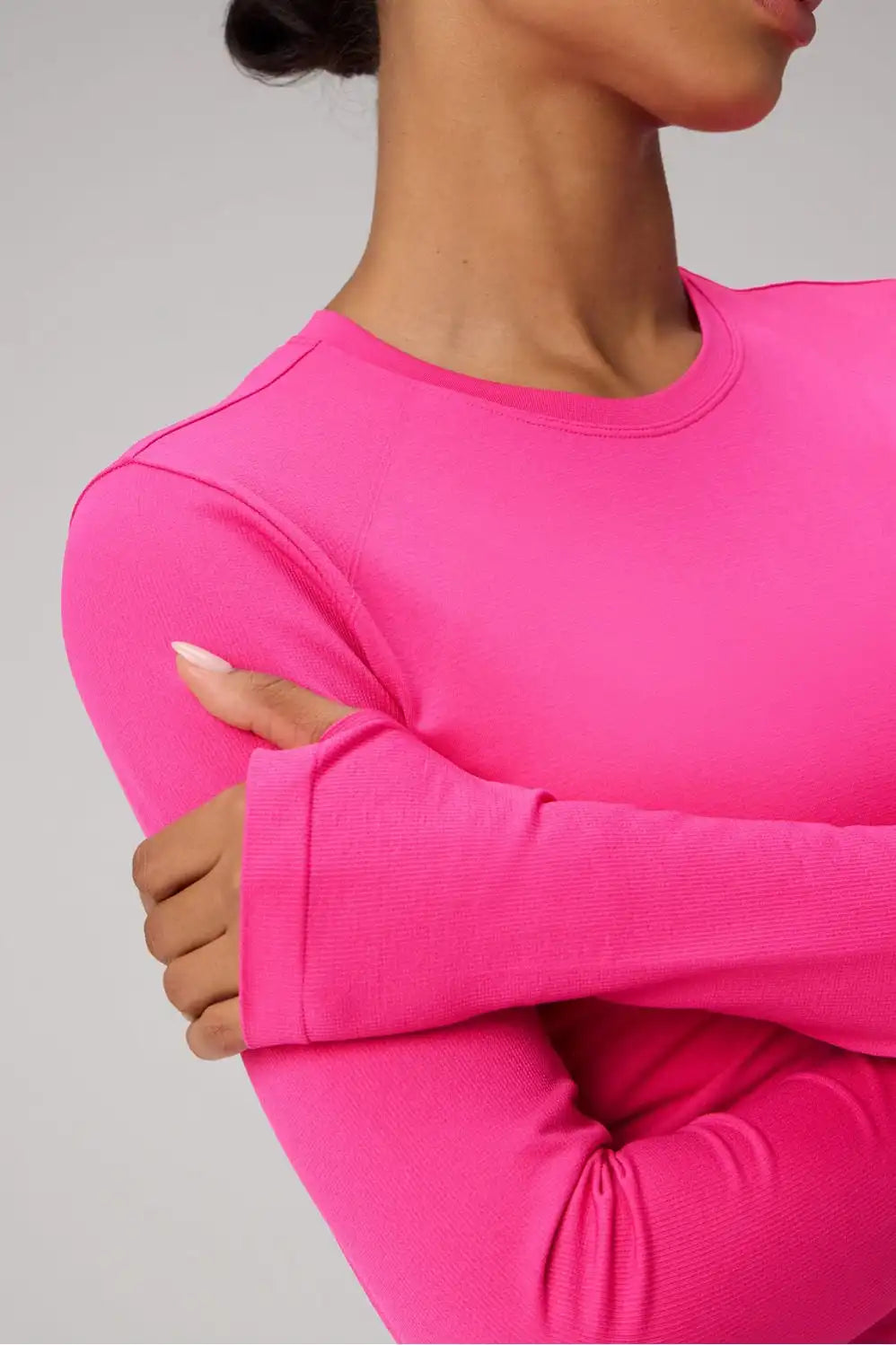 Feather Tech+ Cropped Long-Sleeve Top