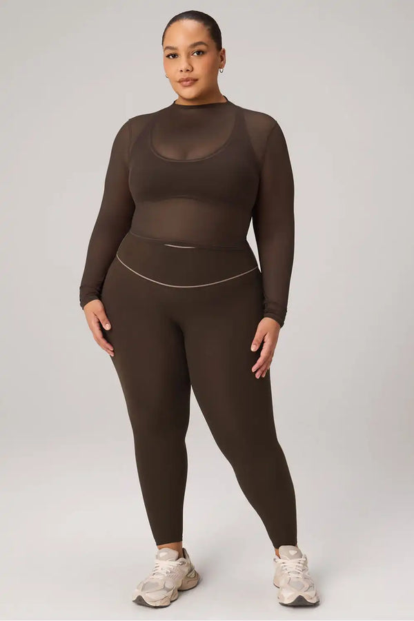 Mesh Long-Sleeve Crop Top