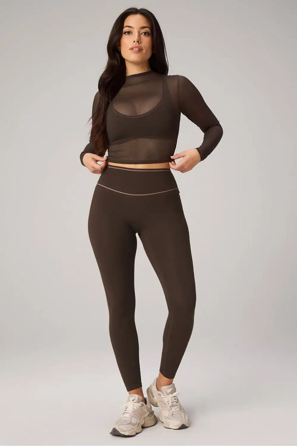 Mesh Long-Sleeve Crop Top