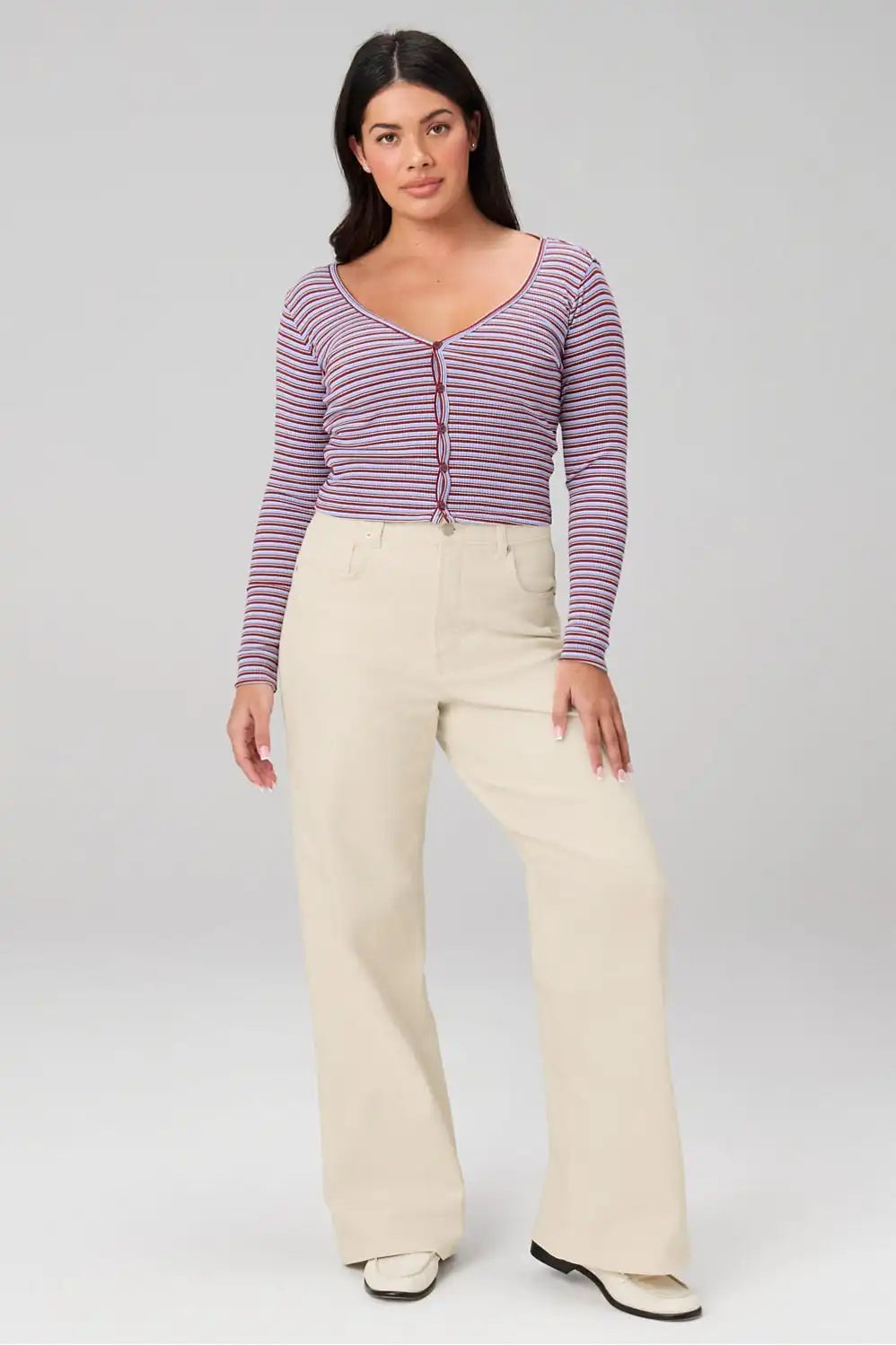 Modal Rib Cardigan Long-Sleeve Top Secondary image