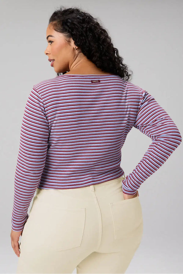 Modal Rib Cardigan Long-Sleeve Top