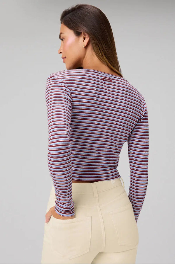 Modal Rib Cardigan Long-Sleeve Top