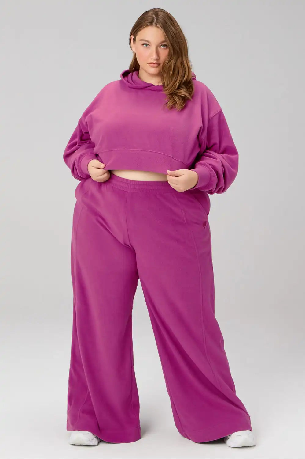 Polar Fleece Cropped Hoodie