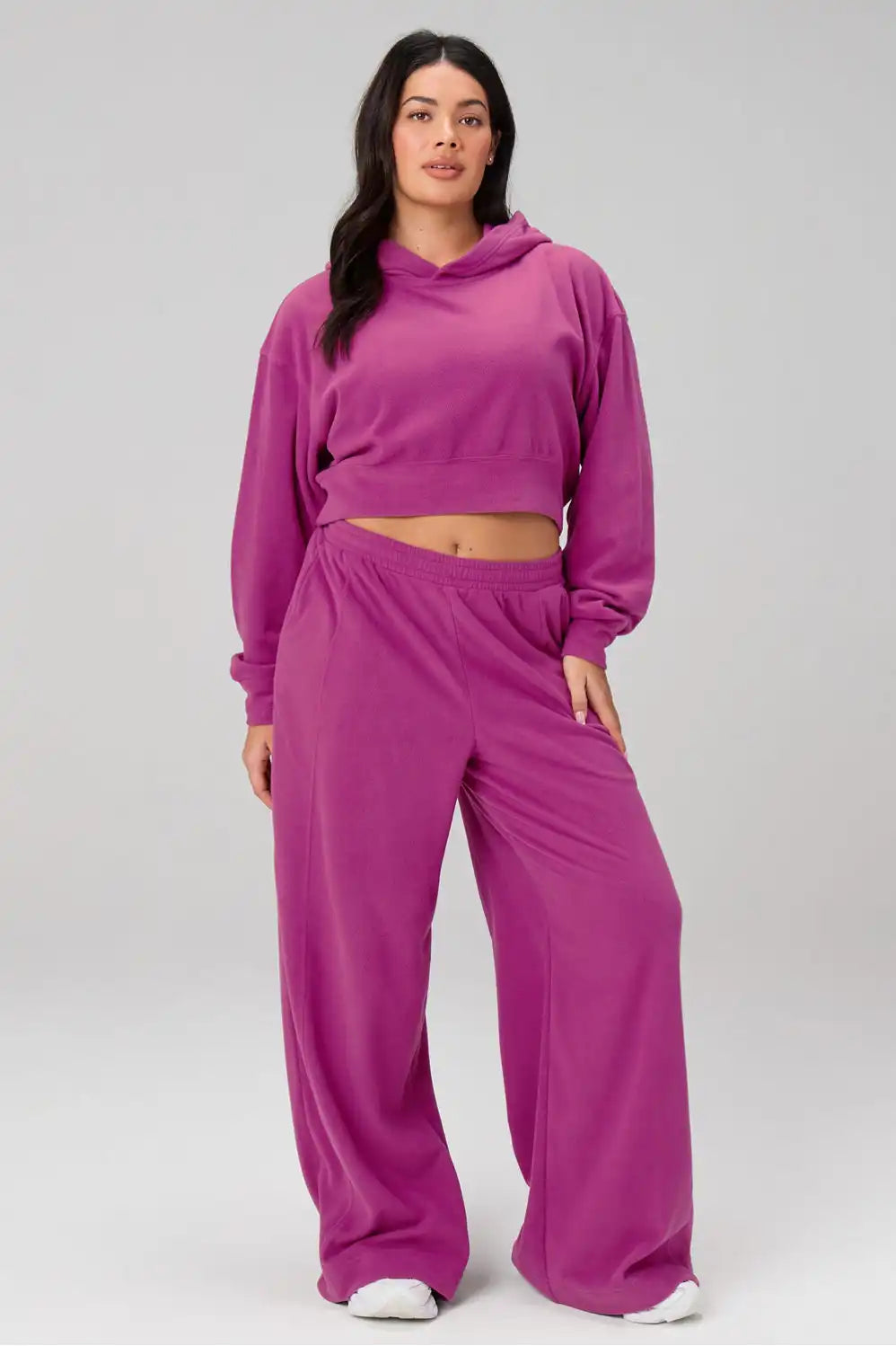 Polar Fleece Cropped Hoodie
