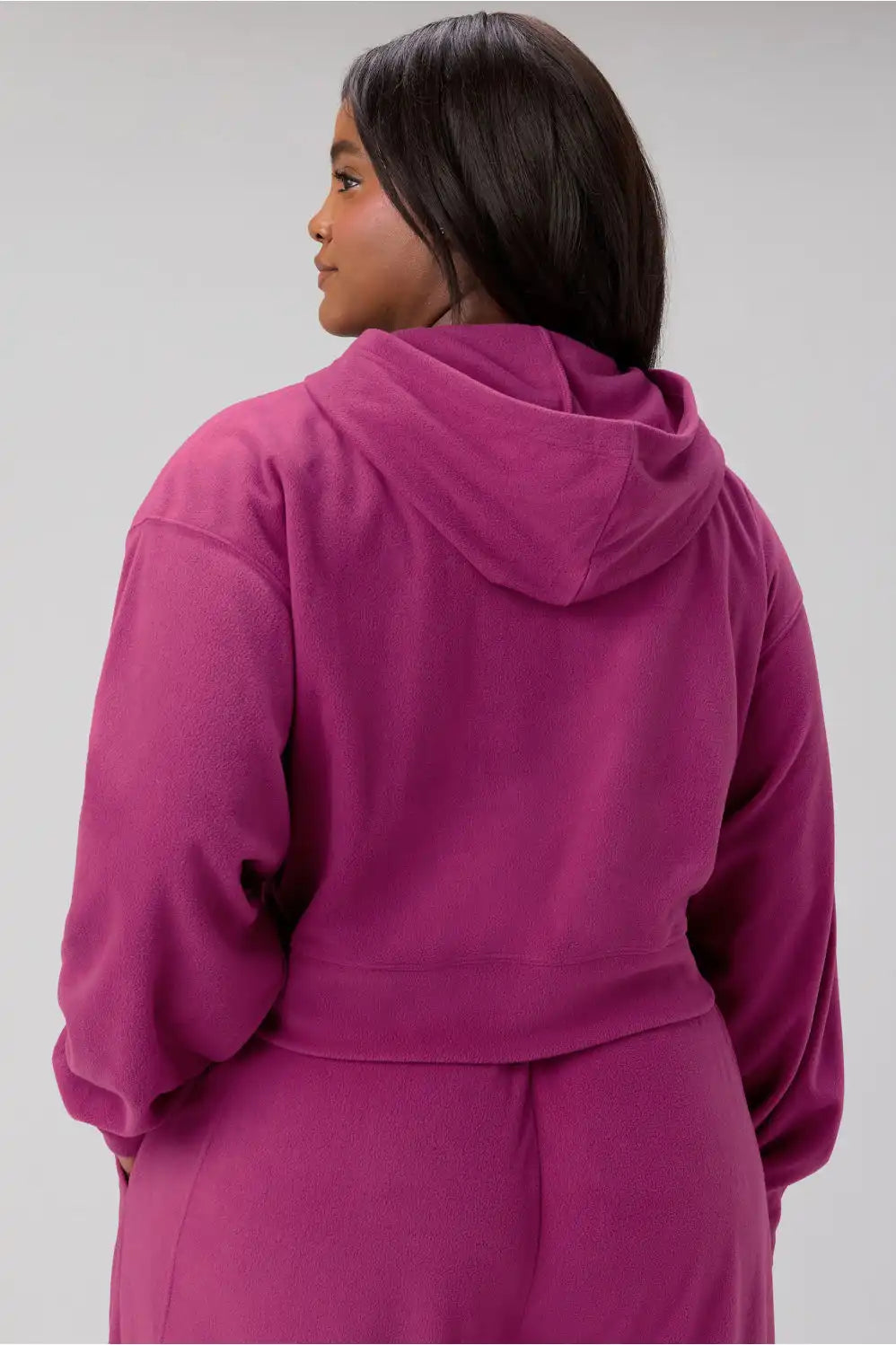 Polar Fleece Cropped Hoodie