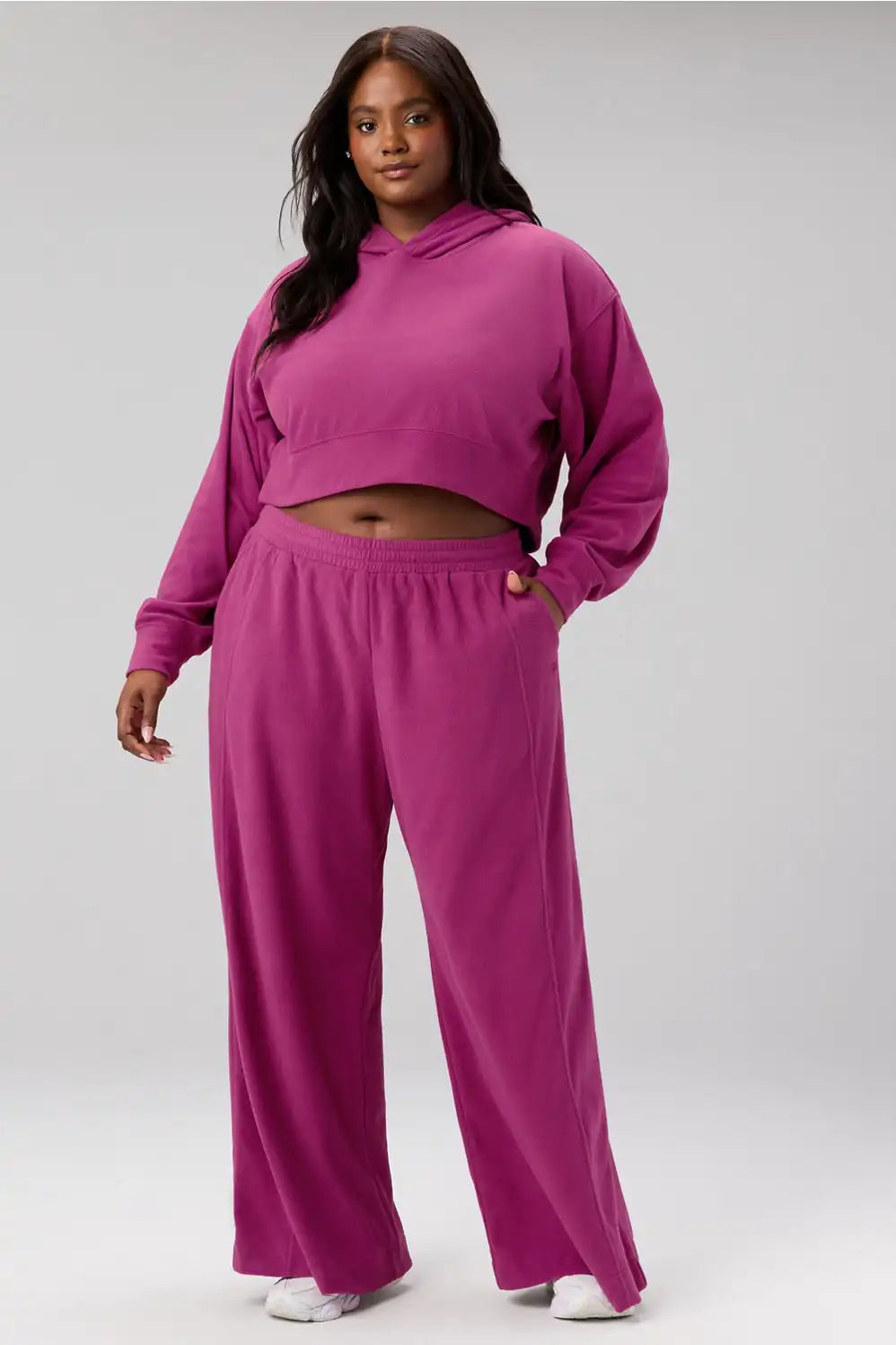 Polar Fleece Cropped Hoodie