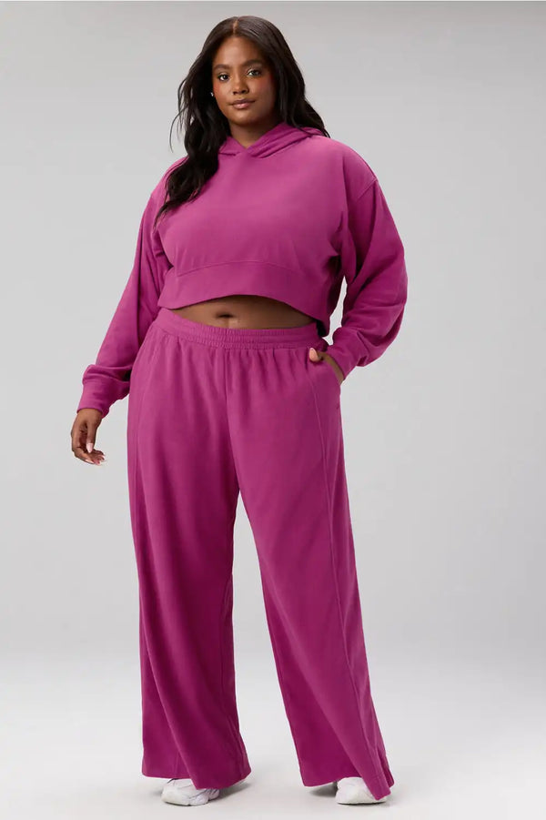 Polar Fleece Cropped Hoodie