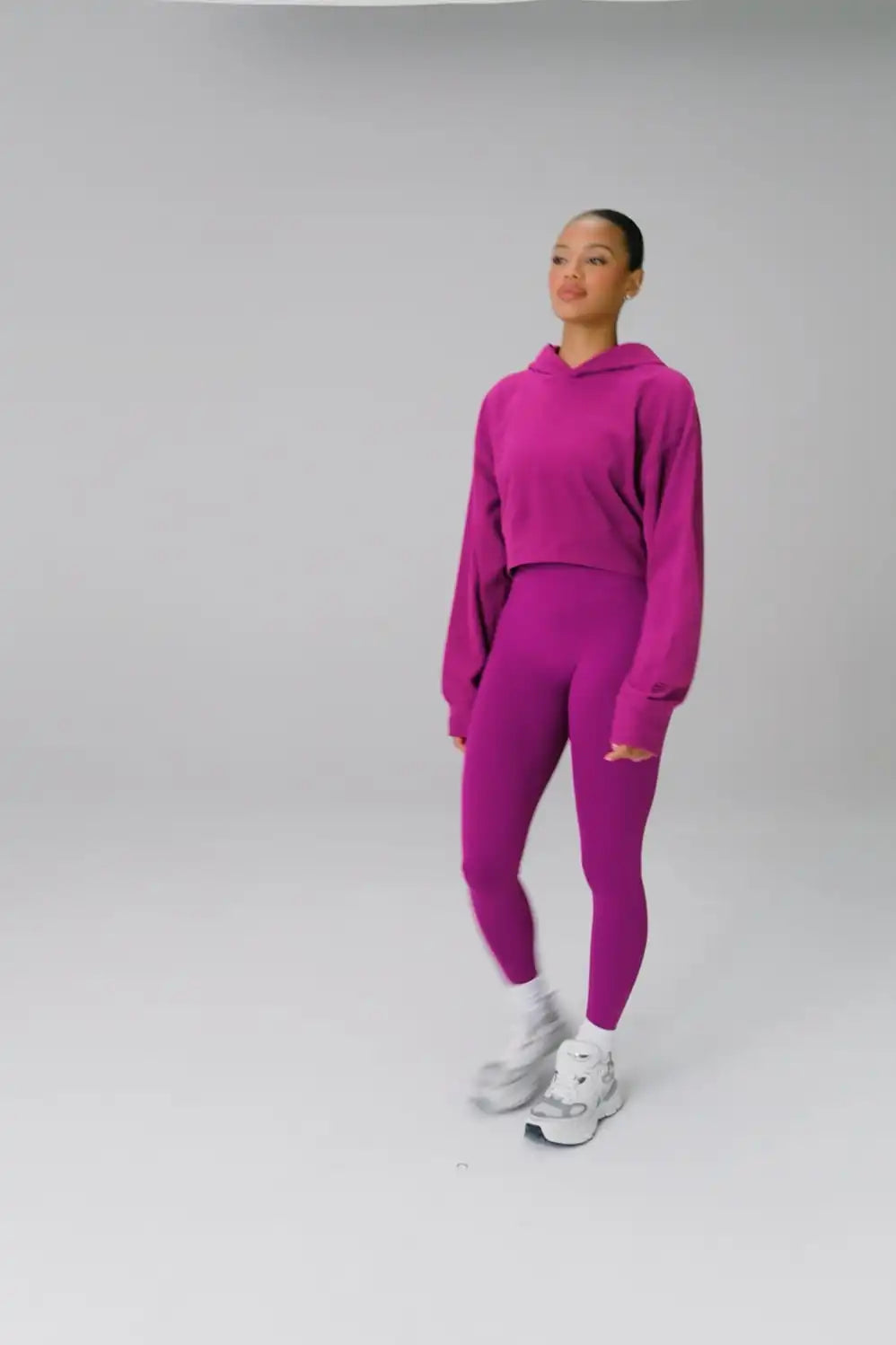 Polar Fleece Cropped Hoodie