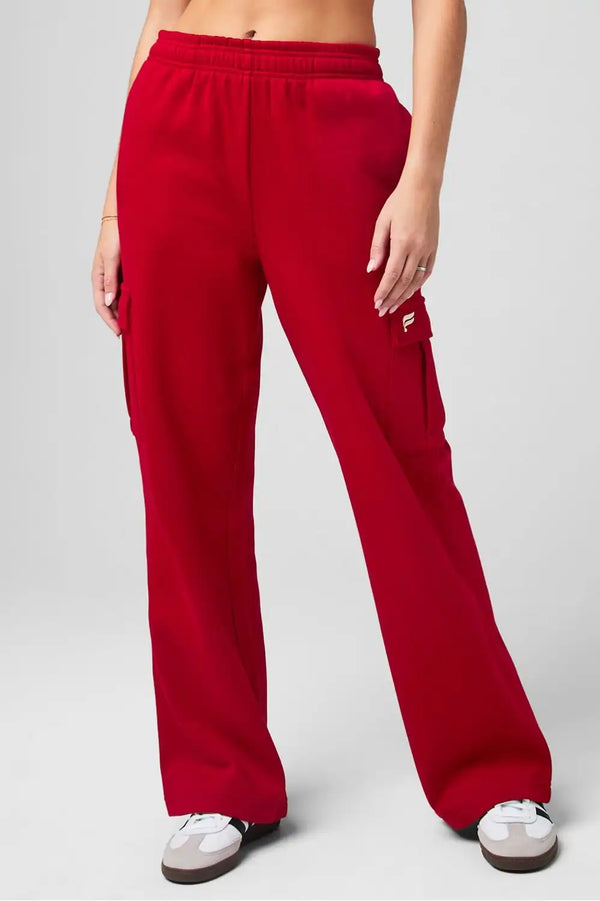Cozy Fleece Wide Leg Cargo Sweatpant