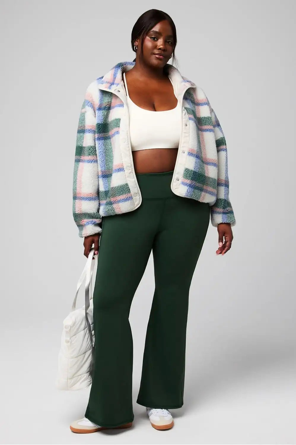 Cold Weather Pocketed High-Waisted Mini Flare