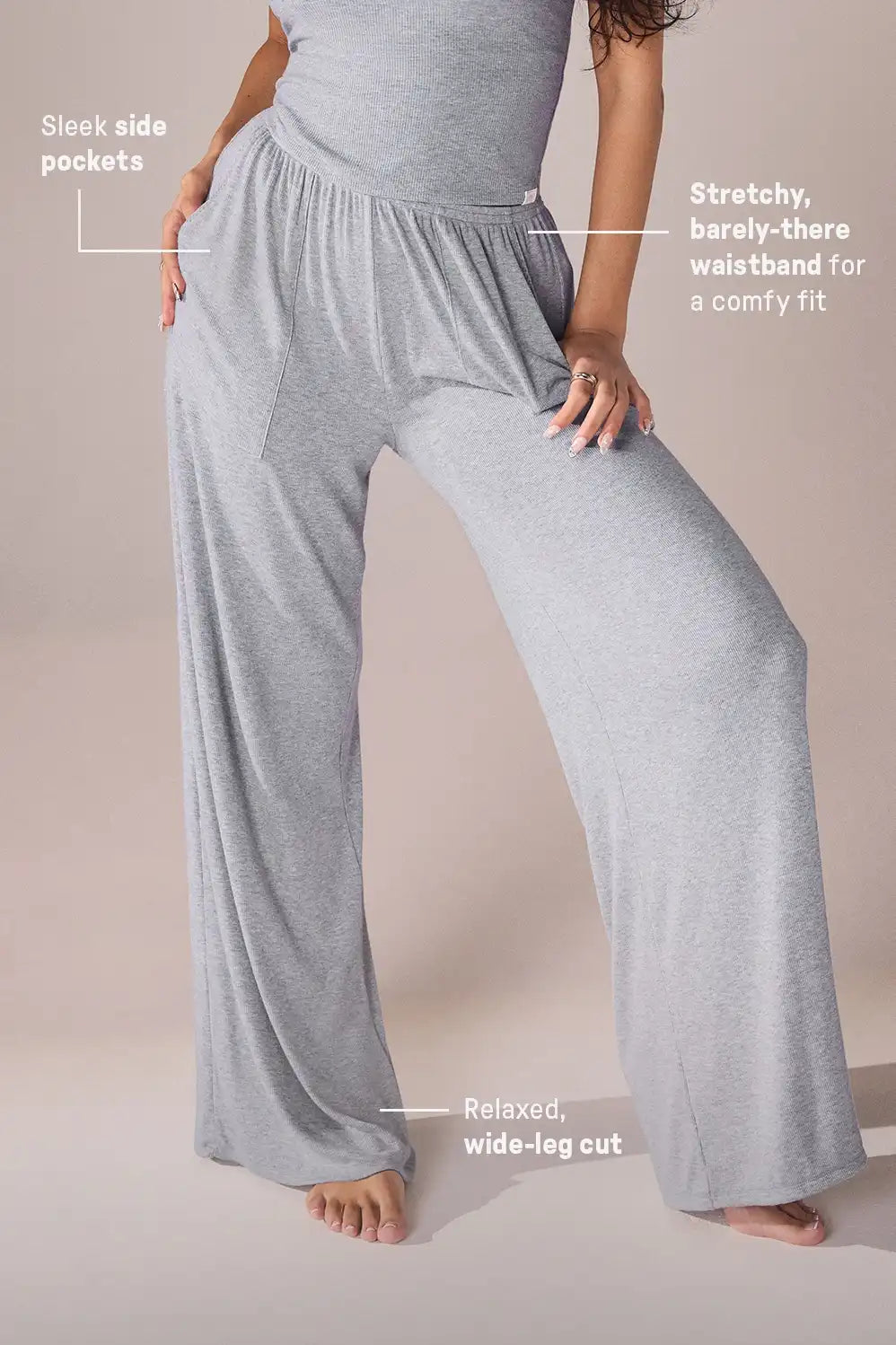Soft Rib Wide Leg Pant