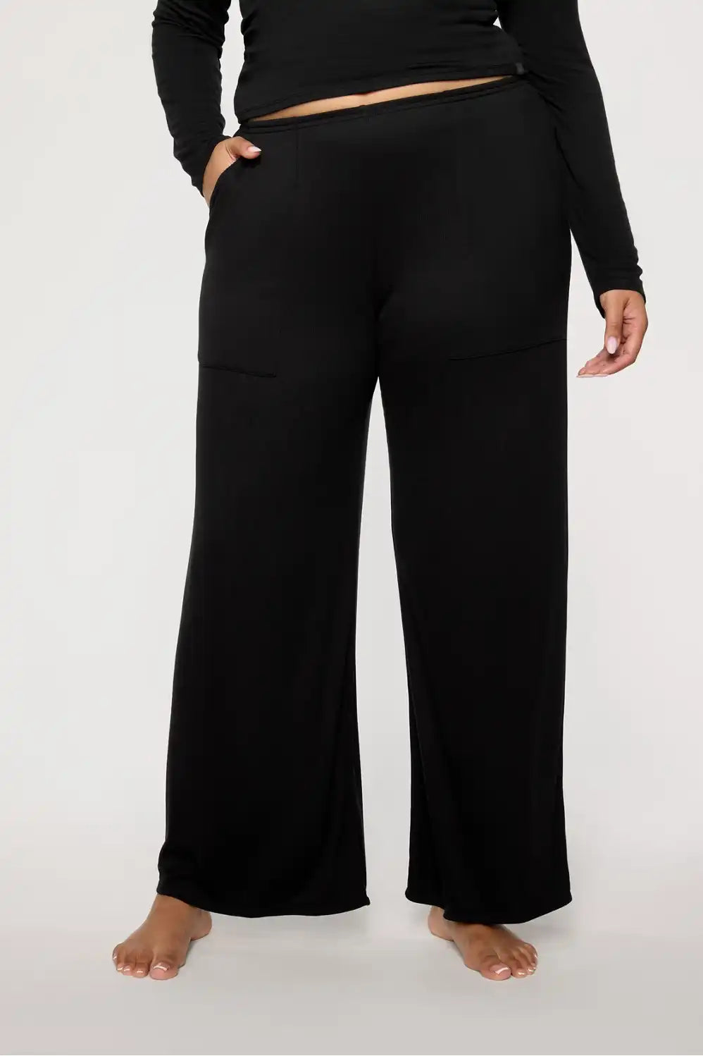 Soft Rib Wide Leg Pant